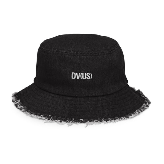 Distressed DV(US) Denim Embroidered Bucket Hat